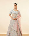 Sea Green Honeycomb Patterned Lehenga